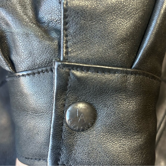 California L. A. Leather 20849 Vintage Black Soft Mid Length Jacket Size XL - Picture 9 of 16
